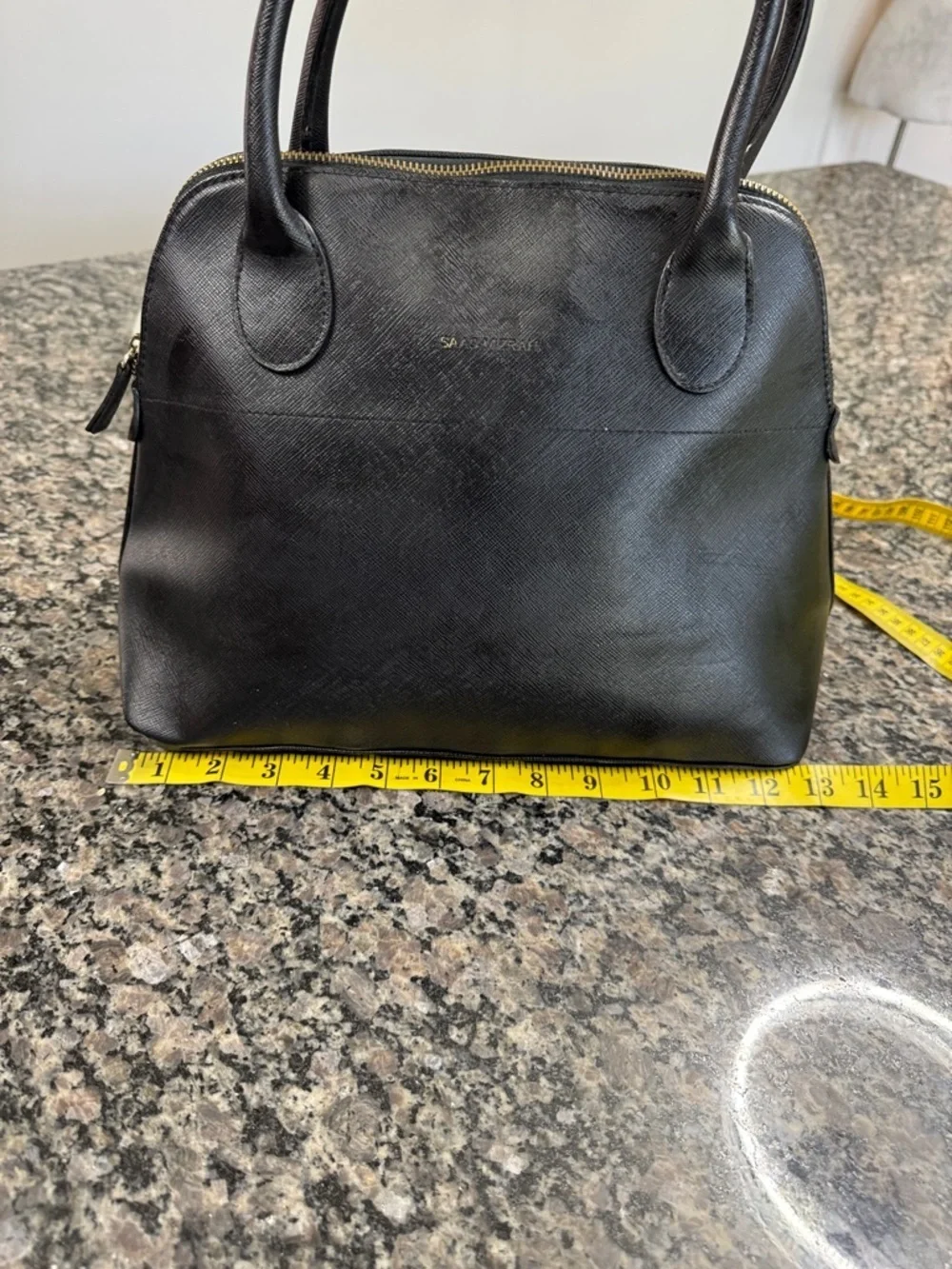Isaac Mizrahi Black Dome Satchel Handbag